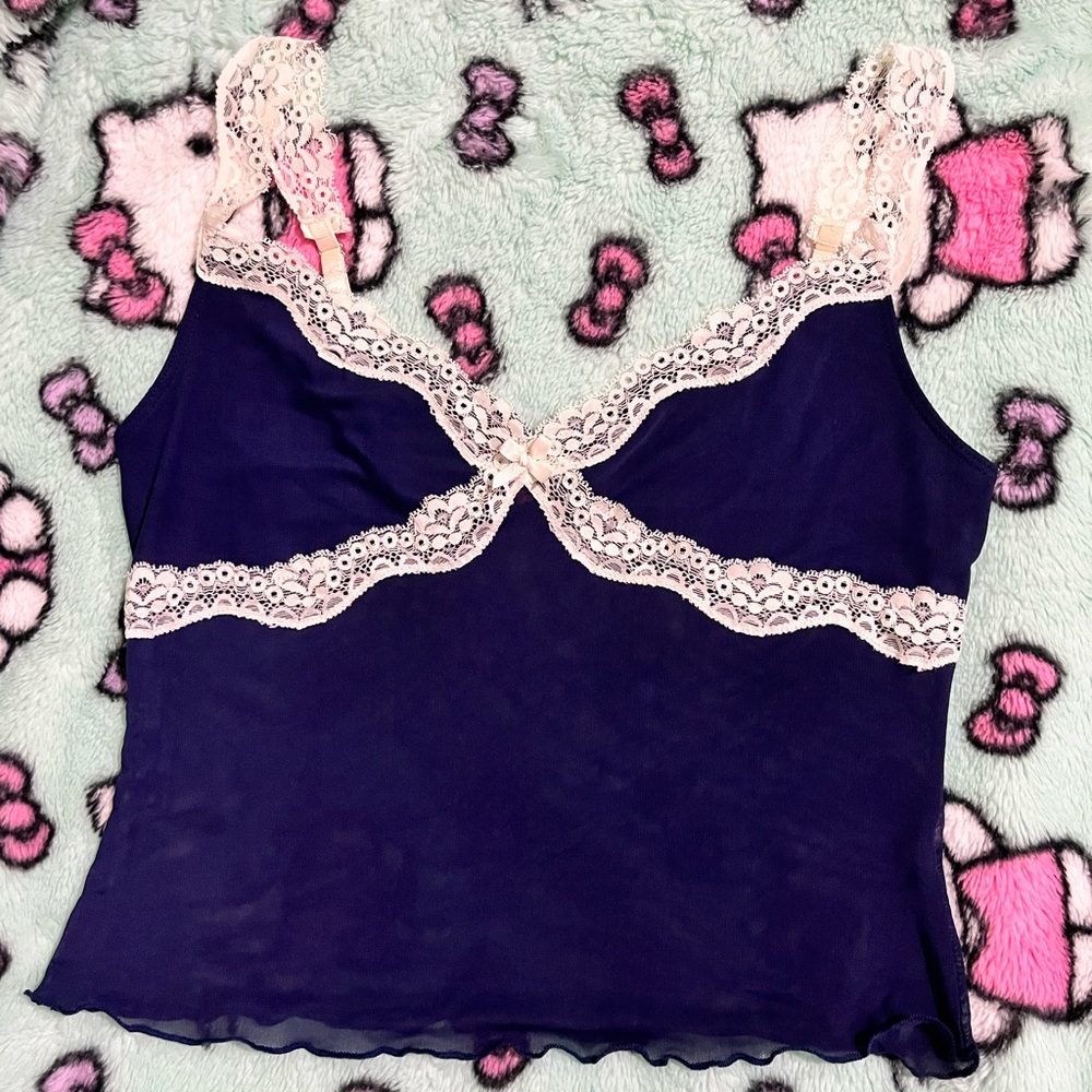 Edikted Midnight Blue Lace Camisole